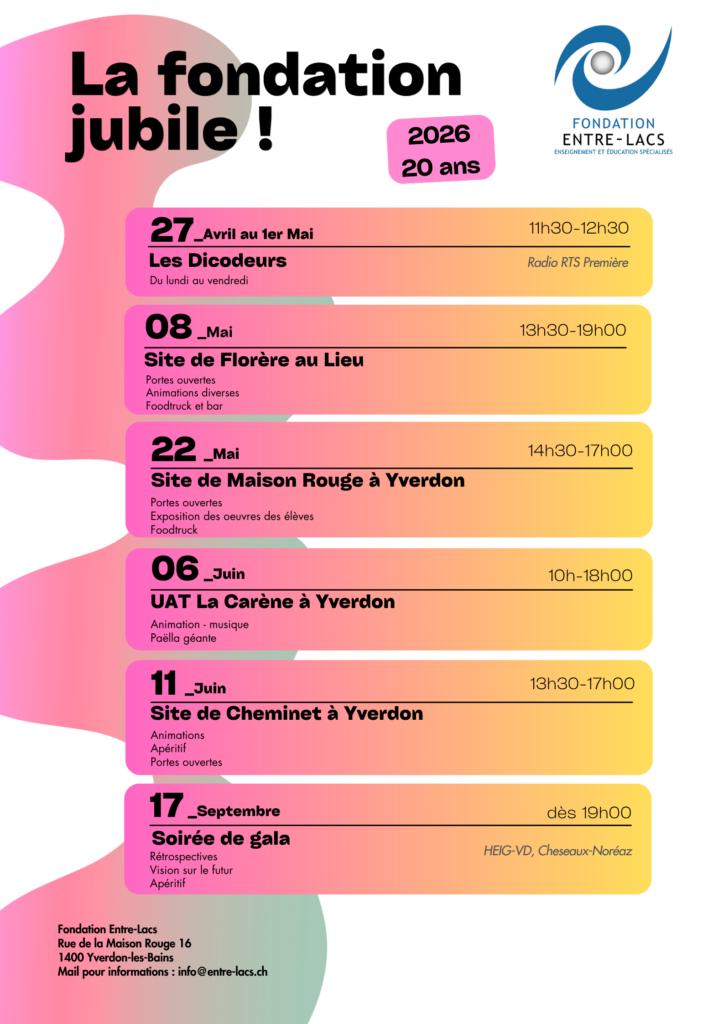 Flyer de la Fondation Entre-Lacs